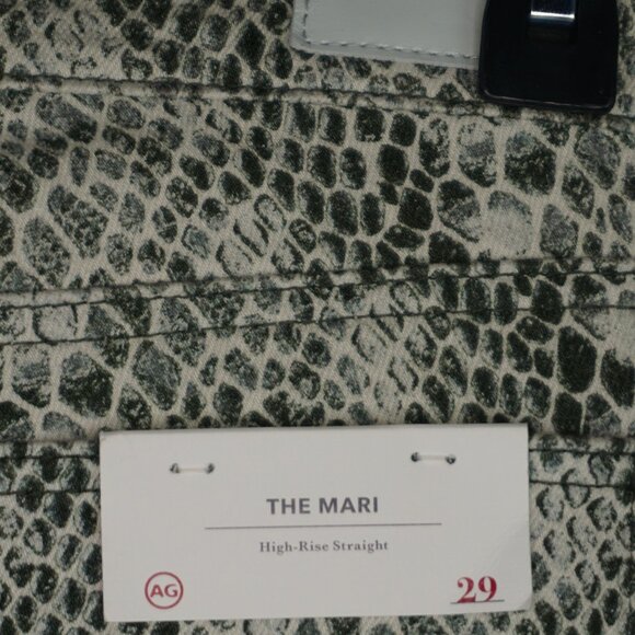 New AG Adriano Goldschmied The Mari High Rise Straight Snake Print Jeans size 29 - Picture 11 of 16